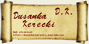 Dušanka Kerečki vizit kartica